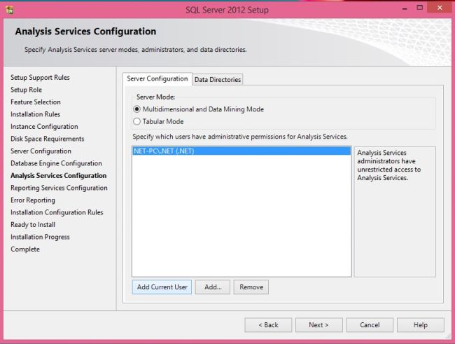 Analysis Services Configuration 